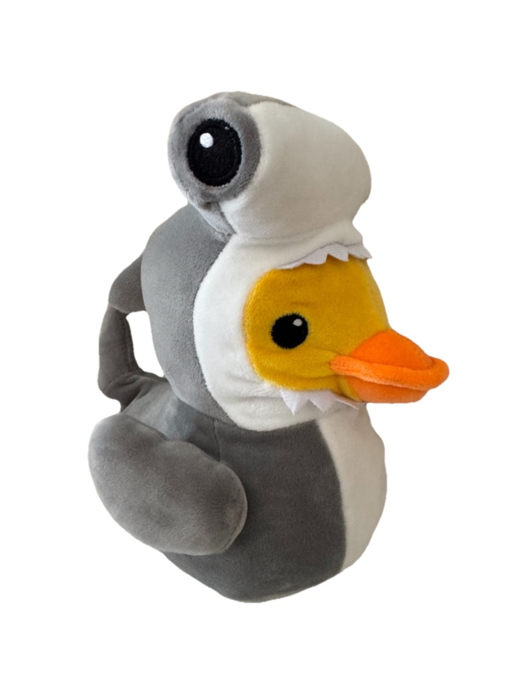 Grey & White Plush Hammerhead Shark Duck Plush Toy 9” NEW